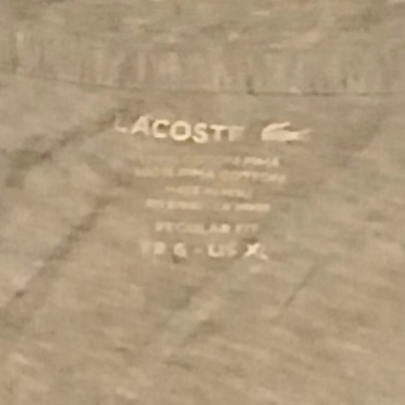 Lacoste V-Neck T-Shirt Men XL Heather Gray Crocodile Logo Premium Pima Cotton - Picture 3 of 4